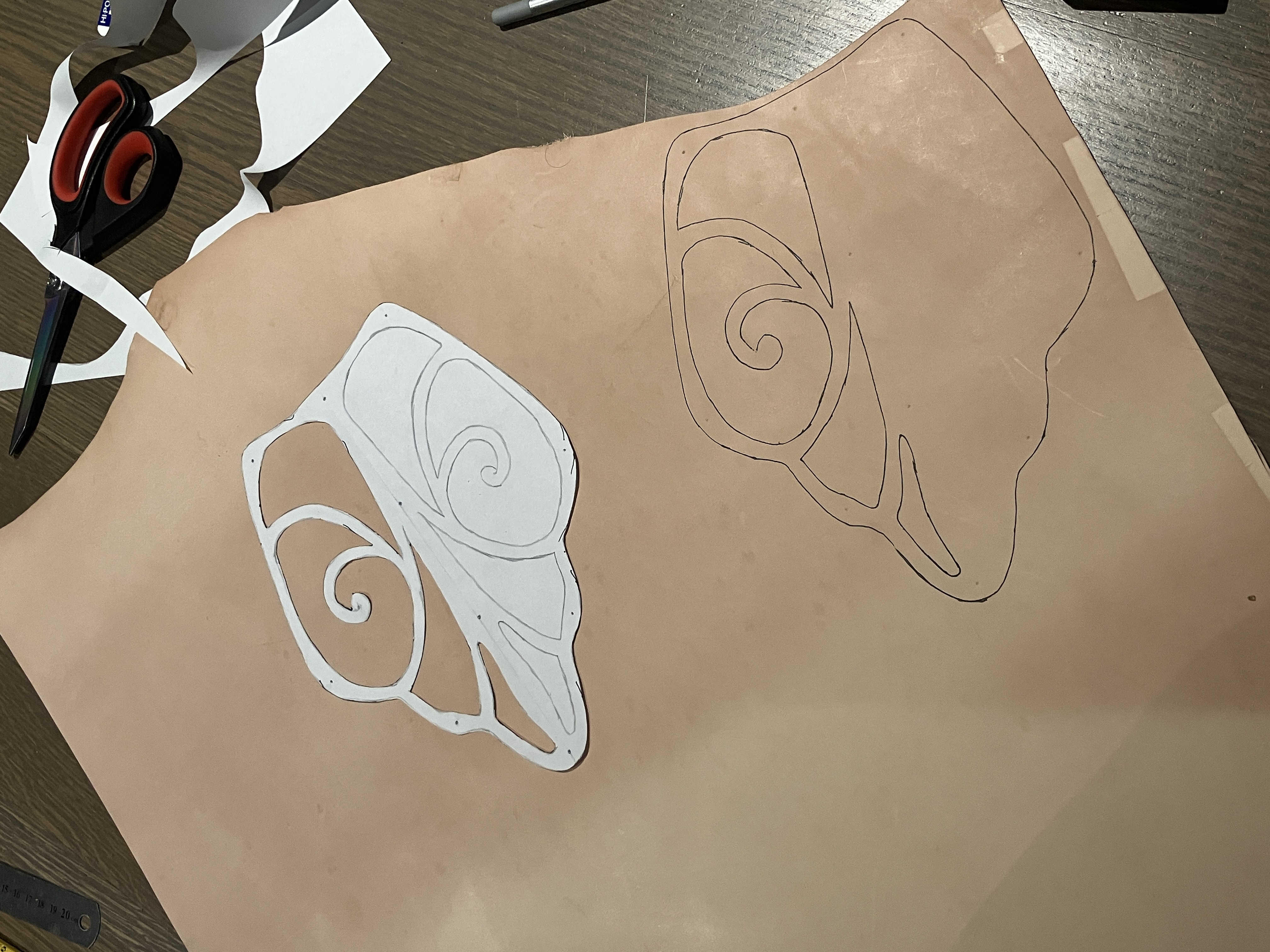 Detailed view of Forest armour layered construction