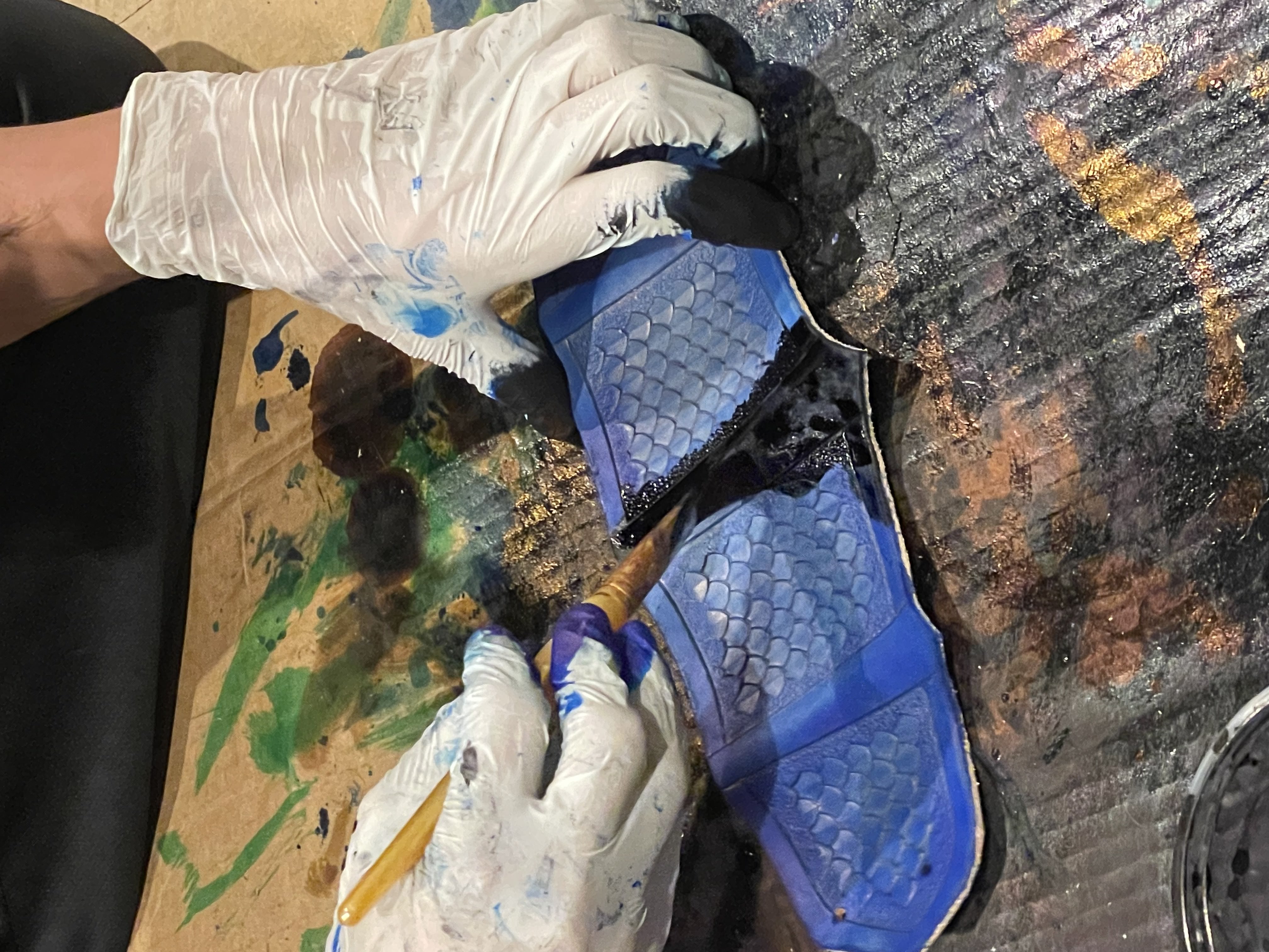 Completed Vyrlli armour shoulder detail