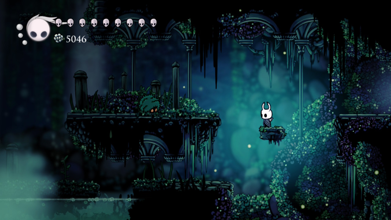 The region 'Greenpath' from Hollow Knight.